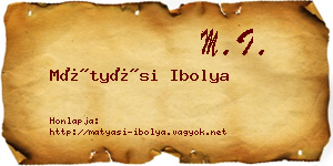 Mátyási Ibolya névjegykártya